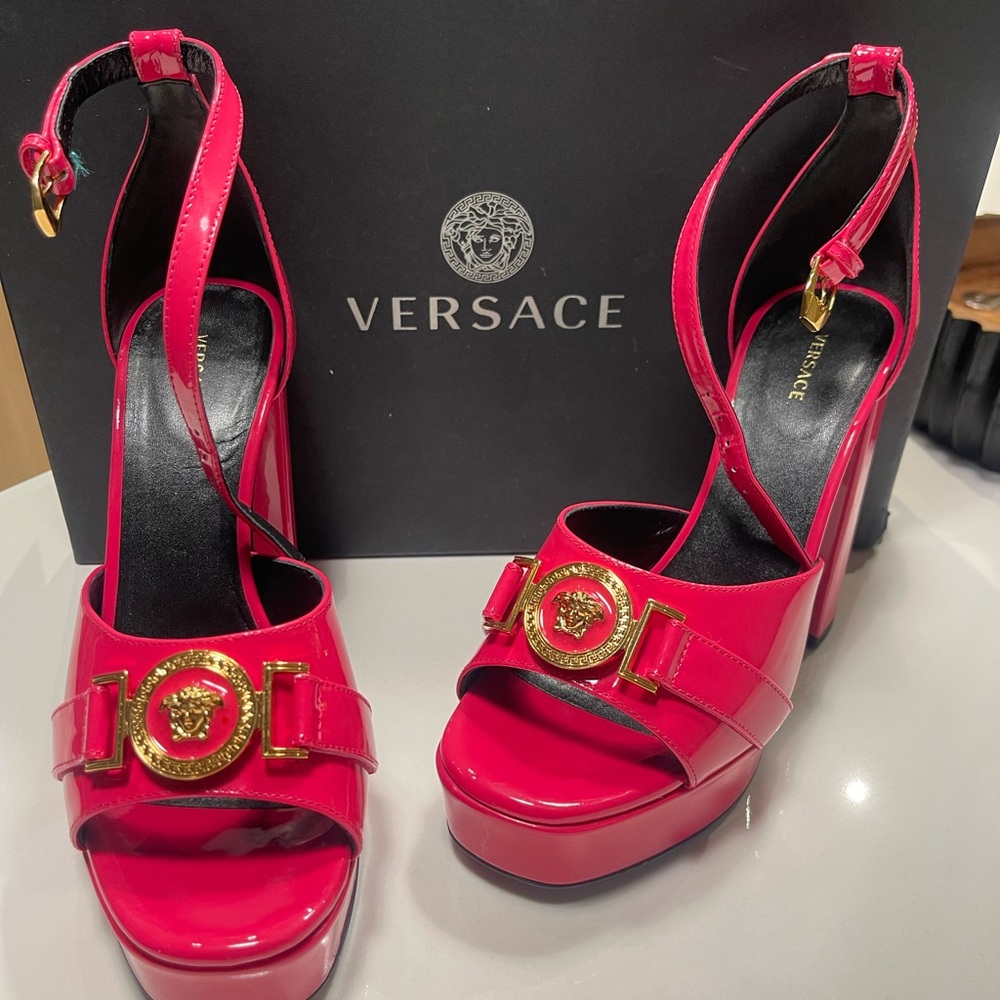 Versace Bold Pink Platform Heels - image 6